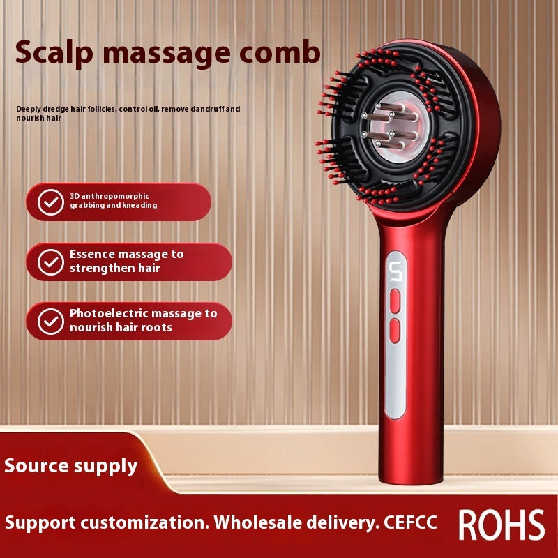 Rubbing Hair Comb Scalp Electric Massage Comb Red Light Anti-density Hair Growth Device